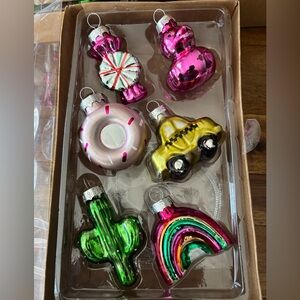 NWT Whimsical Mini Glass Christmas Ornaments
